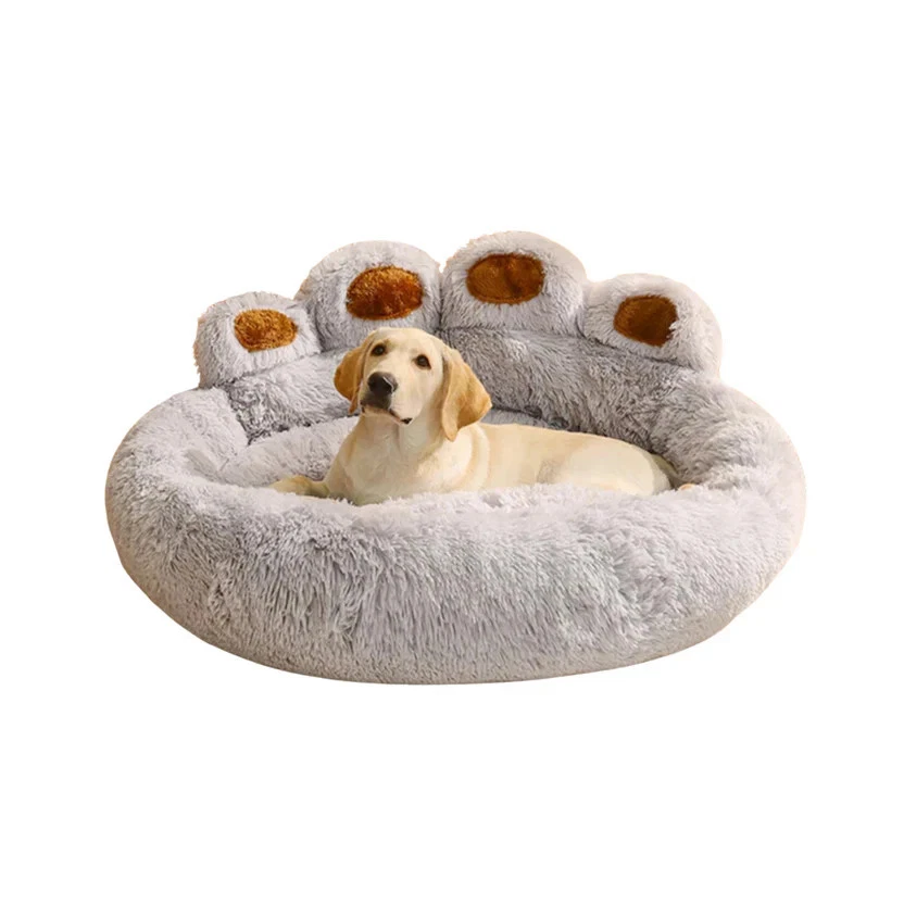 Soft Pet Mat Cushion Plush Sofa Bed for Indoor Cats and Dogs - Light Grey