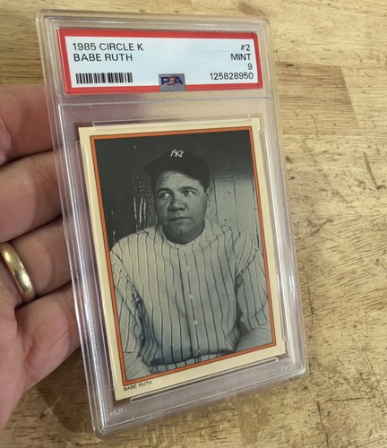 Babe Ruth Baseball Card PSA 9 MINT Topps Circle K New York Yankees Bronx 1985 NY