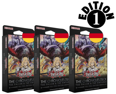 YuGiOh 3x CHRONICLES DECK: The Fallen&The Virtuous (All-Foil, FIRST Edition) DE