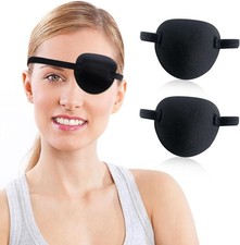 2PCS Pirate Eye Patch Skull Crossbones Adjustable 3D Eyepatch Halloween Cosplay