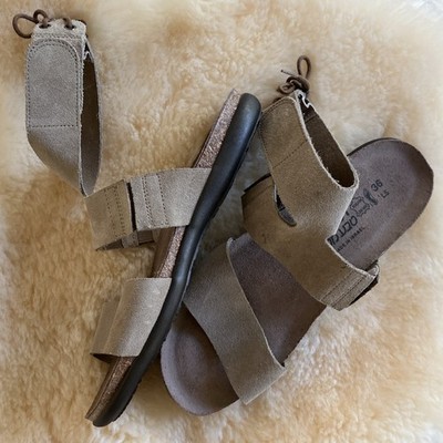 NAOT Larissa Eu 36 US 5 Sand Suede Tie Ankle Strap Sandal Gladiator Shoes NEW