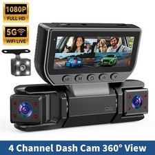 4-Kanal 1080P Dashcam Auto Vorne Hinten und Innen Autokamera Nachtsicht G-Sensor