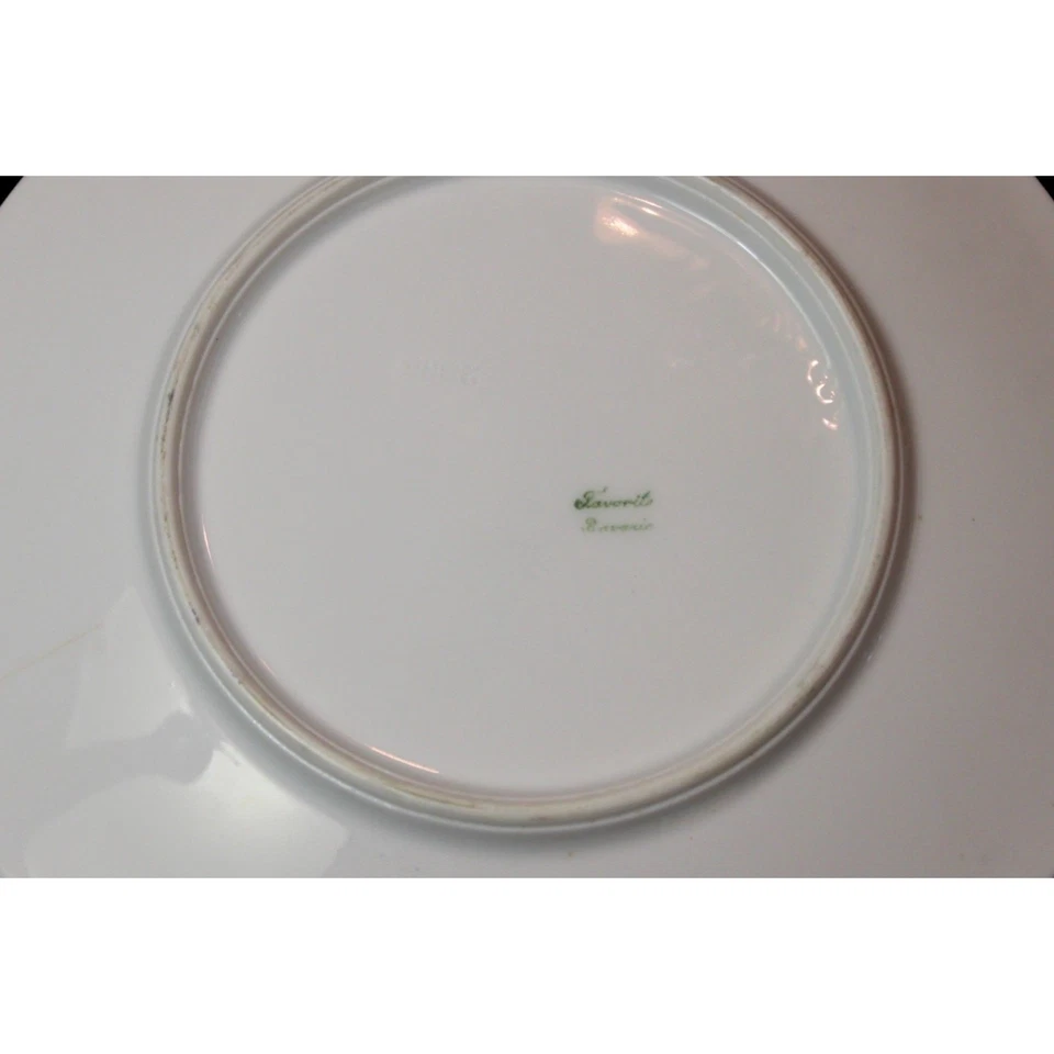 Antiguo plato decorativo alemán floral azul pintado a mano de colección favorito de Baviera Foto 4 de 4