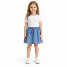 Mini Boden Denim Look Circle Skirt Size 4/5 22" Waist Pockets School Play