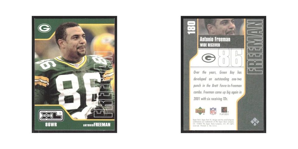 2002 Upper Deck XL Antonio Freeman Packers #180 - Image 3 of 3