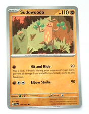 Pokémon Sudowoodo Card 109/193 Sv02: Paldea Evolved TCG