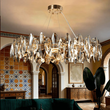 Modern LED Kristall Kronleuchter Luxus Wohnzimmer Pendelleuchte 8-Flammig