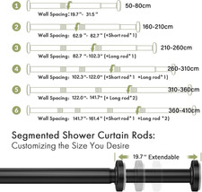 Heavy Duty Extendable Telescopic Shower Curtain Pole Rail Rod Bath Door Window