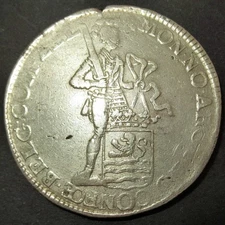 1758 US. DUTCH COLONIAL SILVER LEG DOLLAR! Silver Ducat Zeeland mint