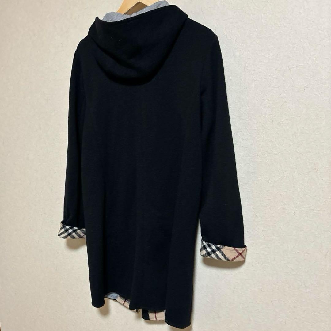 Burberry London Hooded Knit Coat Outerwear Check Pattern Size 40 For Women thumbnail 12