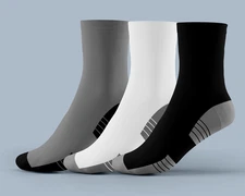 3-Pack Men’s Medium Cut Half Cushioned Egyptian Cotton Socks – Modern Comfort