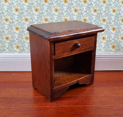 HANDLEY HOUSE Dollhouse Miniature Nightstand Side Table with Drawer 1:12 Scale Furniture