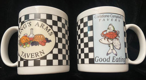 King's Arms/Christiana Tavern Mugs Colonial Williamsburg Hand Decorated Lot of 2