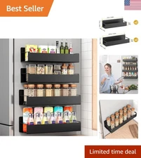 Rust Resistant Magnetic Spice Rack Set - Moveable and Stylish Kitchen Storage