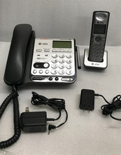 AT T 84109 DECT 6.0 Corded / Cordless Phone, Black/Silver, 1 Base and 1 Handset