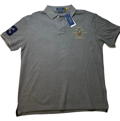 Ralph Lauren Men's Gray Polo Shirt Size XL Embroidered Polo