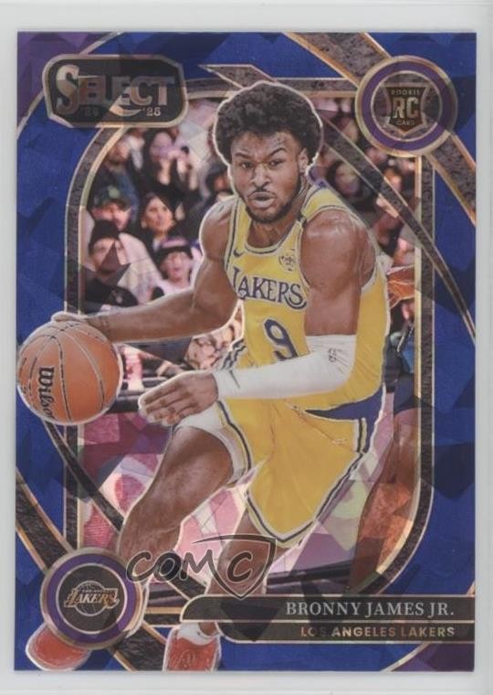 2024-25 Panini Select Courtside Blue Cracked Ice Prizm Bronny James Jr Rookie RC