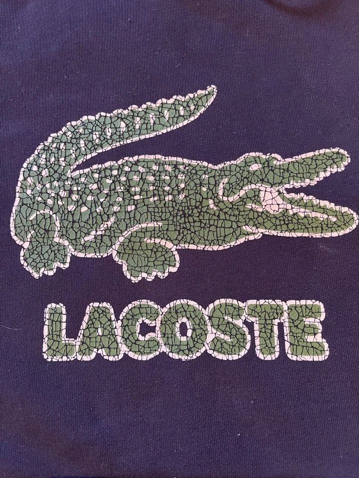 Sudadera con capucha con logotipo estampado agrietado talla S Lacoste para hombre usada Z3�� Foto 2 de 4