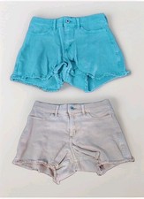 Lotof2 Abercrombie Kids High Rise Mini Mom Stretch Girl's Denim Shorts Sz 11-12
