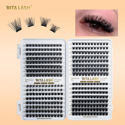 Mix Styles Individual False Eyelashes, 1/2 Boxes Segmented Cluster Lashes for Wo