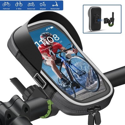 Waterproof 360° Rotation Bicycle Motorcycle Front Frame Phone Holder Touchscreen