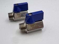 2 Pack 3/8" Mini Ball Valve 304 Stainless Steel Valve NPT Female x Male Threa...