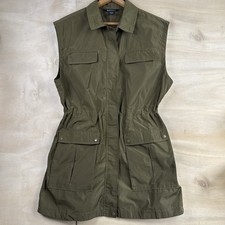Athleta Women  s Boundless Vest Olive Green Sz Large Adjustable Cinch Waist