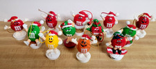 Vintage MARS M&M Christmas Plastic Candy Topper Ornaments Lot of 12 80s 90s