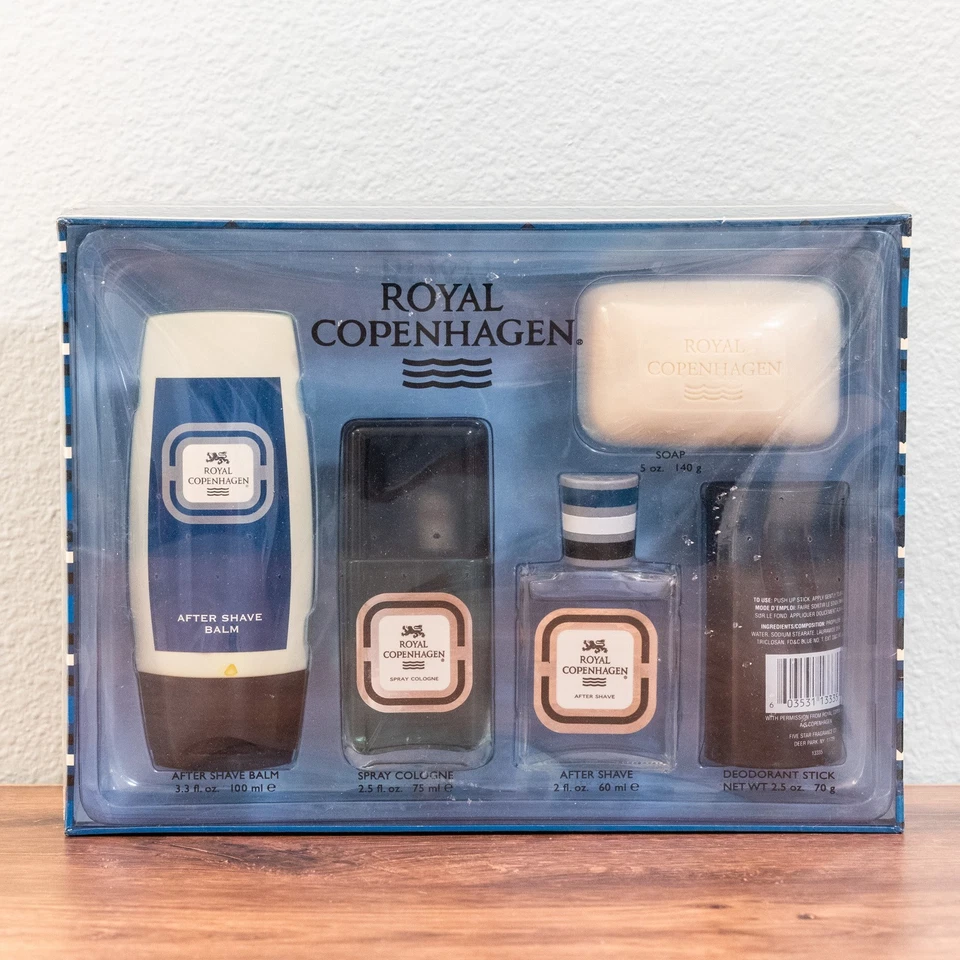 Juego de 5 piezas Royal Copenhagen-Spray Colonia, After Shave, Bálsamo, DEO+Jabón Foto 3 de 4
