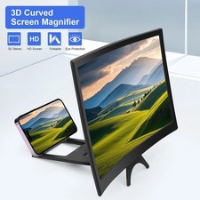 12" Curved Screen Magnifier 3D HD Phone Amplifier Foldable Phone Stand Holder