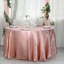 Dusty Rose 108" ROUND Satin TABLECLOTH Wedding Party Home Kitchen Tabletop Sale