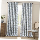  100% Blackout Floral 52"W x 96"L (Pack of 2) *Jacobean Blue on Off White