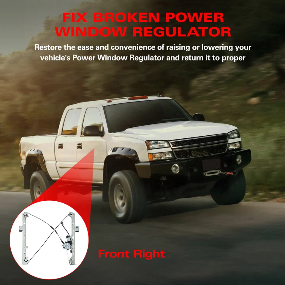 Regulador de ventana eléctrica delantero con motor lado del pasajero para Chevy Silverado GMC Foto 4 de 4