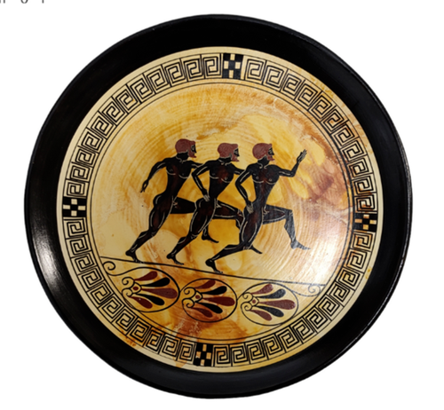 Runners Ancient Greek Ceramic Plate, Wall Hanging Plate Knossos Shop - Picture 2 of 2