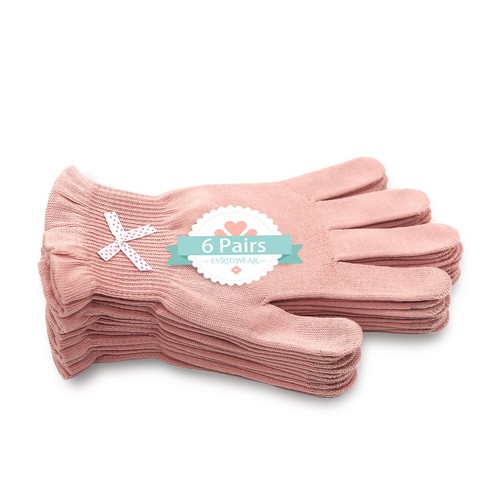 EvridWear Cotton Touchscreen Overnight Moisturizing Gloves Eczema Dry Hand 6 Prs - Picture 2 of 9