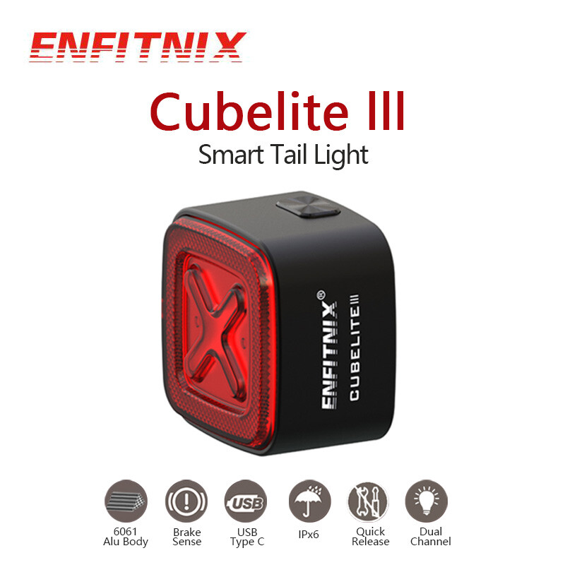 Bicycle Lights Front And Back Enfitnix Cubelite III Smart Tail