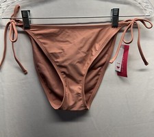 Women  s Xhilaration Side Tie Cheeky Bikini Bottom Mauve Purple L NWT