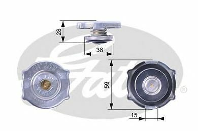 GATES RADIATOR CAP for JEEP GRAND CHEROKEE I 4.0 i 4x4 (ZJ) 1992-1999 - Picture 2 of 8