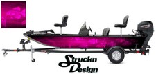 Crappie Fishing Fish Boat Bass Skeletons Graphic Pink Black Decal Wrap Vinyl US 