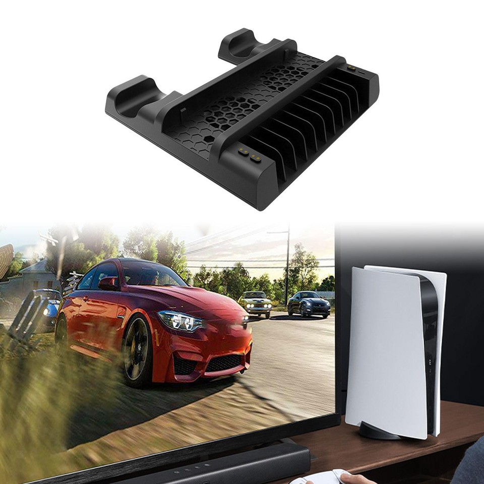 Cooling Vertical Stand Controllers Holder Rack Removable Game Console