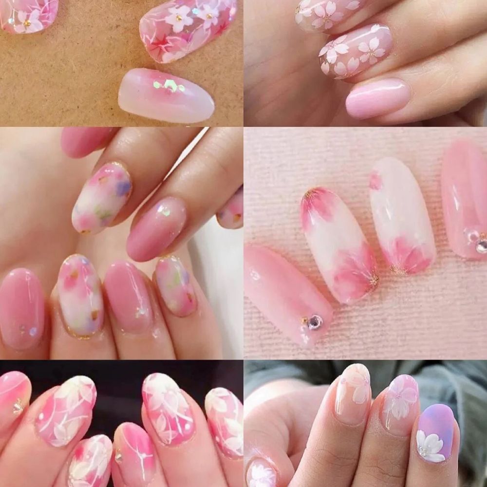 Acrylic Resin Mixed Small Steel Ball Nail Art Decoration Cherry Blossom