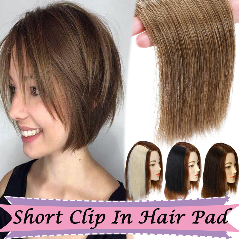 Invisible Short Hair Pad Clip In Real Remy Human Hair Extensions