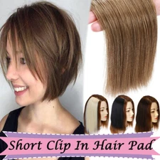 Invisible Short Hair Pad Clip In Real Remy Human Hair Extensions One Piece Thick