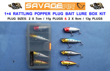 SAVAGE GEAR 1+4 RATTLING POPPER PLUG BAIT LURE BOX KIT PREDATOR BASS PIKE PERCH