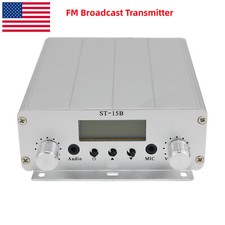 76M-113MHz 15W Broadcast Transmitter Stereo PLL FM Radio Broadcast Station US