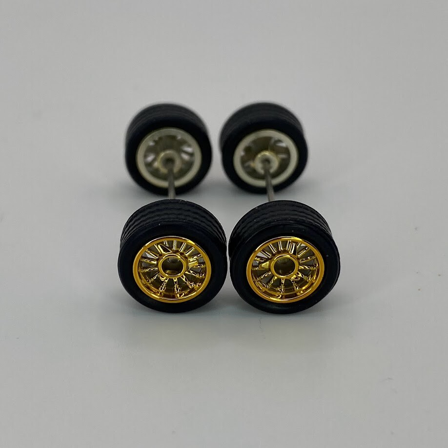10/10mm Gold 15 spoke Low Rider Real Riders Wheel Set for 1/64 for Hot ...