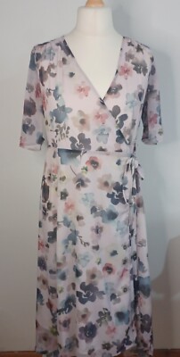 RJR John Rocha Ladies lilac floral wrap dress size 12