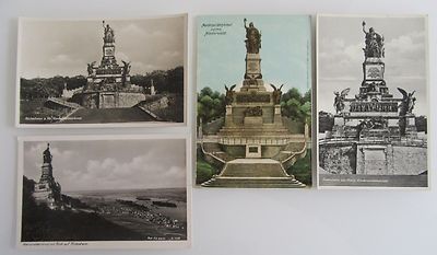 4x Niederwald bei Rüdesheim Hessen National-Denkmal am Rhein AK um ~1920/40