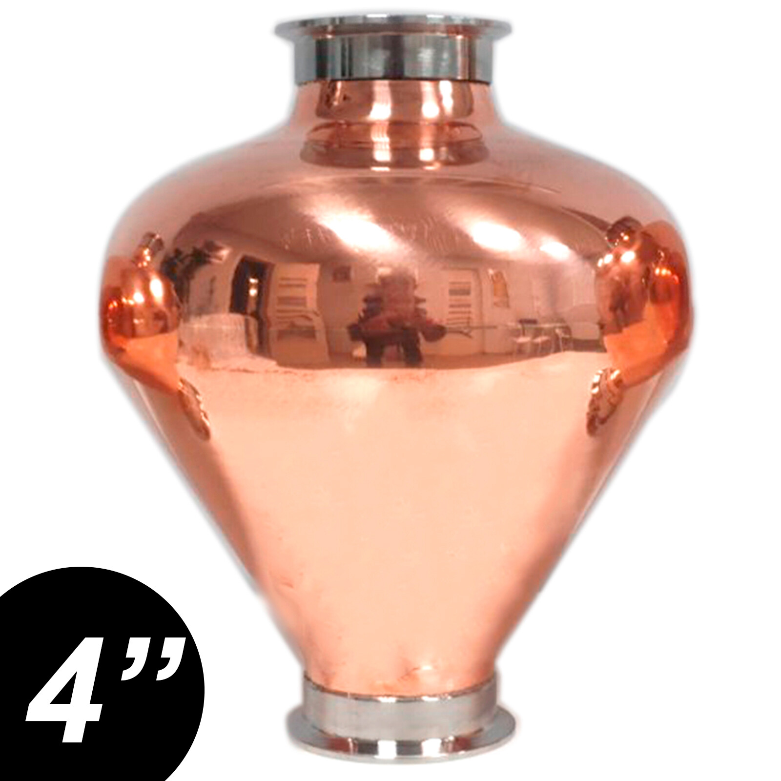 Copper Helmet 4" Copper Onion Head for Whiskey - Onion Bulb Column