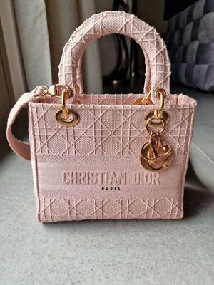Mittelgroße Dior Damen Tasche Lady D-Lite hellrosa